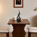 Octdays Black Abstract Statue Sculpture Decorations, 11.61" H Modern Sculptures Home Dcor Accents, Resin Art Flame Figurines for Living Room Table Centerpiece Office Desk TV Stand Decor