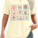 Book Shirt for Women Reading Teacher Shirts Book Lover Tshirt Cute Bookworm Teacher Short Sleeve Tops (M)