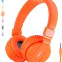 ONTA Kids Headphones for Boys Girls - Child Student Headset Wired plug Toddler Earphones School Teen on Ear for Ipad | Computer | Smart phone | Amazon Fire Tablet | Laptop | Plane Travel | Game,orange
