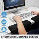 L-Shaped Desk Elbow Pad for Desk,2 PCS Elbow Rest for Desk with Ergonomic Support, Ergonomic Desk Arm Rest Cushion, Non-Slip Desk Edge Wrist Support for Office & Home