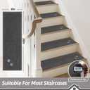 BEQHAUSE Stair Treads for Wooden Steps 28inX9in, Non Slip Carpet Stair Treads Indoor Stair Runners Machine Washable, Soft Stair Rugs Mat Surface Polyester TPE Backing, 4pcs, Charcoal