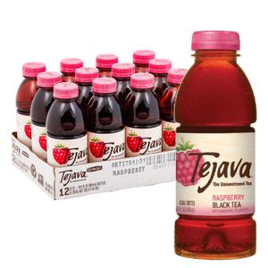 Tejava Unsweetened Raspberry Black Iced Tea, 16.9oz PET Bottles, Award Winning, Non-GMO-Verified, from Rainforest Alliance-Certified farms (12 Pack) (BBD - 09/06/26)