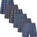 JupiterSecret Men's Boxers Underwear 100% Cotton Woven Boxers for Men Pack Boxer Shorts Assorted Colors L
