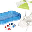 Dollhouse Furniture Accessories Set, Swimming Pool Mini House Furniture, Plastic Small Play House Accessories Toys Gift for Kids.