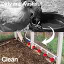 16pack Large Poultry Waterer Cups, Professional Chicken Water Cups for Poultry LANARP Float Style Gravity Chicken Watering System, Tee Fittings Poultry Waterer Suitable, with Mounting Hole Opener (16)