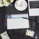 CREATCABIN Clear Desk Mat Transparent Desk Protector PVC Plastic Clear Waterproof Heat Resistant Writing Table Cover Pad with Round Edge for Home Dining Room Kitchen Office Tables 15.83 x 31.97 inch