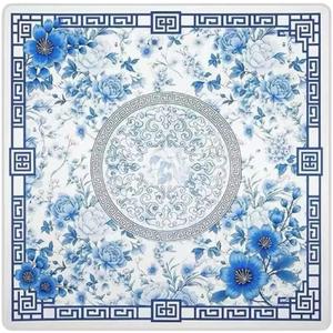 Mhajong Mat for Table 31.5x31.5 Inch, No-Crease, Anti-Slip, Noise-Reducing American Mahjong Mat, Neoprene Mahjong Table Mat for Poker, Card, Board (Blue)