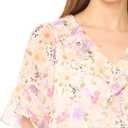 CeCe Flutter Sleeve Ruffled Short Sleeve Top (S)