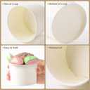 200 Count 4 oz Paper Ice Cream Cups Frozen Yogurt Cup Dessert Bowls Frozen Dessert Supplies(White)