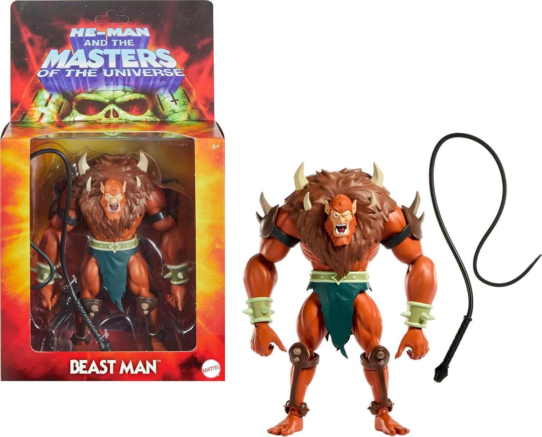 ​Masters of the Universe Origins Action Figure Deluxe Beast Man Cartoon Collection, 5.5-inch 1980s TV Villain, Detailed Design