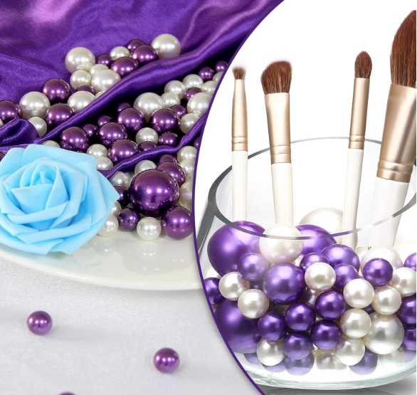 420Pieces Floating NO Hole Pearls for Centerpiece Glass Vases,Floating Creamy White Pearls Beads for Tall Vase Filler Floatings Candles for Wedding