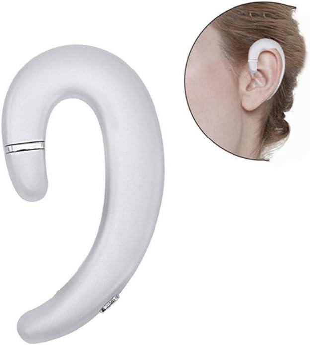 Ear Hook BT Wireless Headphone,Non Ear Plug Headset with Microphone,Single Ear Noise Cancelling Earphones Painless Wearing for Android Smartphones,iPhone14 13 12 11 X 8(Silver)