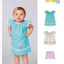 New Look 6663 Babies Dress, Top and Shorts Sewing Pattern Size 7-24 lbs.