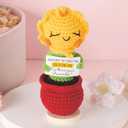 2 x Inspirational Birthday Gifts for Women Friends Positive Crochet Sunflower Desk Accessories Encouraging Thank You Friendship Present for Coworker Teacher Boss Employee Appreciation Principal Christmas