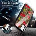 Leopard & Cherry Phone Case for iPhone 13 PRO Cherry Leopard Case Cover TPU Bumper Hard Back Shockproof Phone Case Girly Protective Phone Cover with Pretty Design