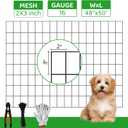 Garden Fence & Deer Fence - Black PVC Coated Welded Wire Mesh Roll, 48" x50', 2"x3" Openings, 16-Gauge Metal Wire Mesh for Yard, Vegetable Garden, and Cattle Fencing(48''50')