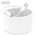 iMangoo USB A to USB C Power Cable for CCTV Camera, 33FT Type C Long Power Extension Cord for Tapo/TP-Link for Xiaomi/Mi for eufy Security Camera Outdoor Indoor Cord with 10 Wire Clips Nails White