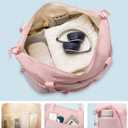 JUNGYOON Gym Bag for Women  Lightweight Weekender Overnight Bags with Toiletry Pouch, Quilted Travel Duffle Carry On Bag (Pink)