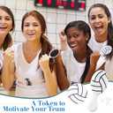SiliFine 24 Pcs Volleyball Gifts for Team Bulk Include 12 Volleyball Air Cushion Hair Brush and 12 2.76 Inch Compact Mirror Round Makeup Mirror for Girl Player