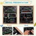 Stondino First Day of School Sign-16"x12"Wooden First and Last Day of School Board Double Sided Chalkboard with 8 Liquid Chalk Markers, Reusable Back to Schools Sign for Kindergarten Preschool