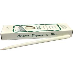 Patrician (10in Tall x 1/2'' Diameter) White Hand Dipped Skinny Taper Candles, Set of 12