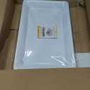 4 Rectangle White Plastic Heavy Duty Serving Trays 12" x 18" Decorative Wedding & Party Platters