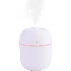 Portable Mini Humidifier Small Cool Mist Humidifier Personal Desktop USB Powered Super Quiet for Travel Car,Office,Baby Bedroom, Night Light, 2 Mist Modes, Auto Shut-Off, White