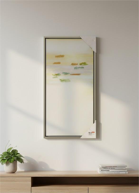 Canvas Print Wall, Abstract Shapes Illustration Modern Art Decorative Nordic Chic Relax/Zen for Living Room, Bedroom, Office - 19" x 36"