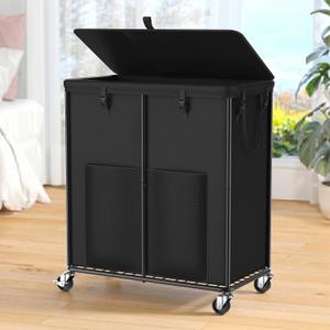 250L Laundry Hamper with Lid & Wheels, Rolling Laundry Basket with Bag, 66GAL