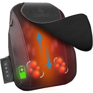 HSA Approved Cordless Shiatsu Back Massager - FSA Eligible Lower Back Massager for Pain Relief Deep Tissue, Movable Massage Head, Lumbar Massager with Heat, Rechargeable Massager