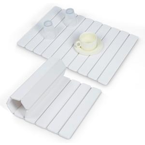 Stone Drying Mat for Kitchen Counter, 24"x16" Large Collapsible Dish Drying Mat with Non-Slip Pad and Sandpaper, Rolling Design, Quick Dry for Dishes, Bottles, Utensils