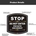 Stop Do Not Enter Private Driveway Sign with Stake, Aluminum Metal Private Driveway 28" Total Length, Heavy Duty Weather Resistance Sign
