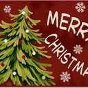 Merry Christmas Doormat, Christmas Front Door Mat Outdoor Entrance, Red Winter Washable Decorative Floor Mats, Non-Slip Floor Entryway Rug for Indoor Outdoor 15.7x23.6 Inch (Xmas Tree)