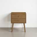 NTC Lux Nightstand with 2 Drawers, Featuring Adaptable Design, 150 lbs Load Capacity, Water-Resistant, Elevate Your Space, Easy Assembly - Teak Look