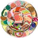 2 x Snail Stickers 50Pcs Snail Waterproof Vinyl Decals for Children and Adolescents Party Supplies Water Bottles Bicycle Laptop Refrigerator Luggage Computer Mobile Phone Skateboard Bike (Colourful-H3)