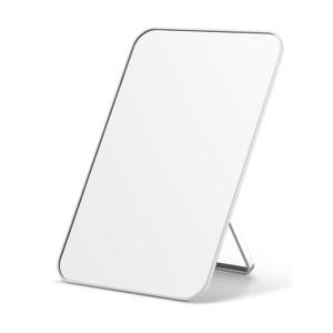 OMIRO Desk Makeup Mirror, 8 x 5 inches Table Mirror with Foldable Stand and Hanging Hole for Shaving and Travelling, White, 2 Packs