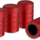 CKAuto Tire Valve Stem Caps, Red, 4 pcs/Pack, Anodized Aluminum Tire Valve Cap Set, Corrosion Resistant, Universal Stem Covers for Cars Trucks Motorcycles SUVs and Bikes