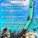 Snorkeling Gear for Adults, 4 in 1 Adult Snorkel Set with Panoramic View Snorkel Mask, Dry Top Snorkel, Adjustable Short Fins and Travel Bag, Snorkel Set with Fins for Snorkeling Diving