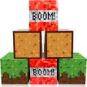6Pieces Large Pixel Mine Party Boxes Pixel Video Game Party Decorations Pixel Miner Theme Birthday party Supplies Pixel Miner Video Gaming Centerpieces Boxes for Kid Teen Gift Birthday Party Favor