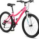 Cavern Mountain Bike for Youth or Adult Boys Girls, 7 or 21-Speed Twist Shifter Options, 20/24/26-Inch Wheels, 11 to 17.5-Inch Steel Frame, Front Suspension, Kickstand Included (Pink)