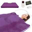 Purple Jade and Tourmaline Infrared Sauna Blanket, 71x32 Inch, 2-Zone Control, Detox, Pain Relief, Oxford Cloth, Home Sauna Blanket