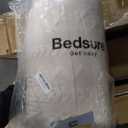 Bedsure Gentlesoft Sherpa Fleece Blanket King Size for Bed - Fluffy & Cozy Cable Jacquard Tufted for Women Gift, Thick and Warm Christmas Blanket for Winter, Cream