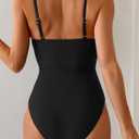 Eomenie Womens Cutout One Piece Swimsuit with Ring Linked Sexy Monokini Bathing Suit for Beach Vacation (Black, S)