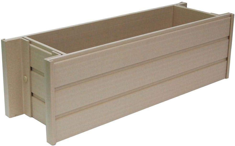 New Age Garden ECOFLEX 48" Outdoor Window Box Planter, Moisture Resistant Flower Box for Windows, Railings, or Fences, Weather Resistant Composite, No Tools Needed