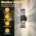 18.3 Inches Dusk to Dawn Outdoor Lighting,Up and Down Exterior Light Fixtures with 4 * 7W LED Bulbs,Waterproof Modern Long Outdoor Wall Light,Black Outdoor Porch Light for House,Garage,Patio