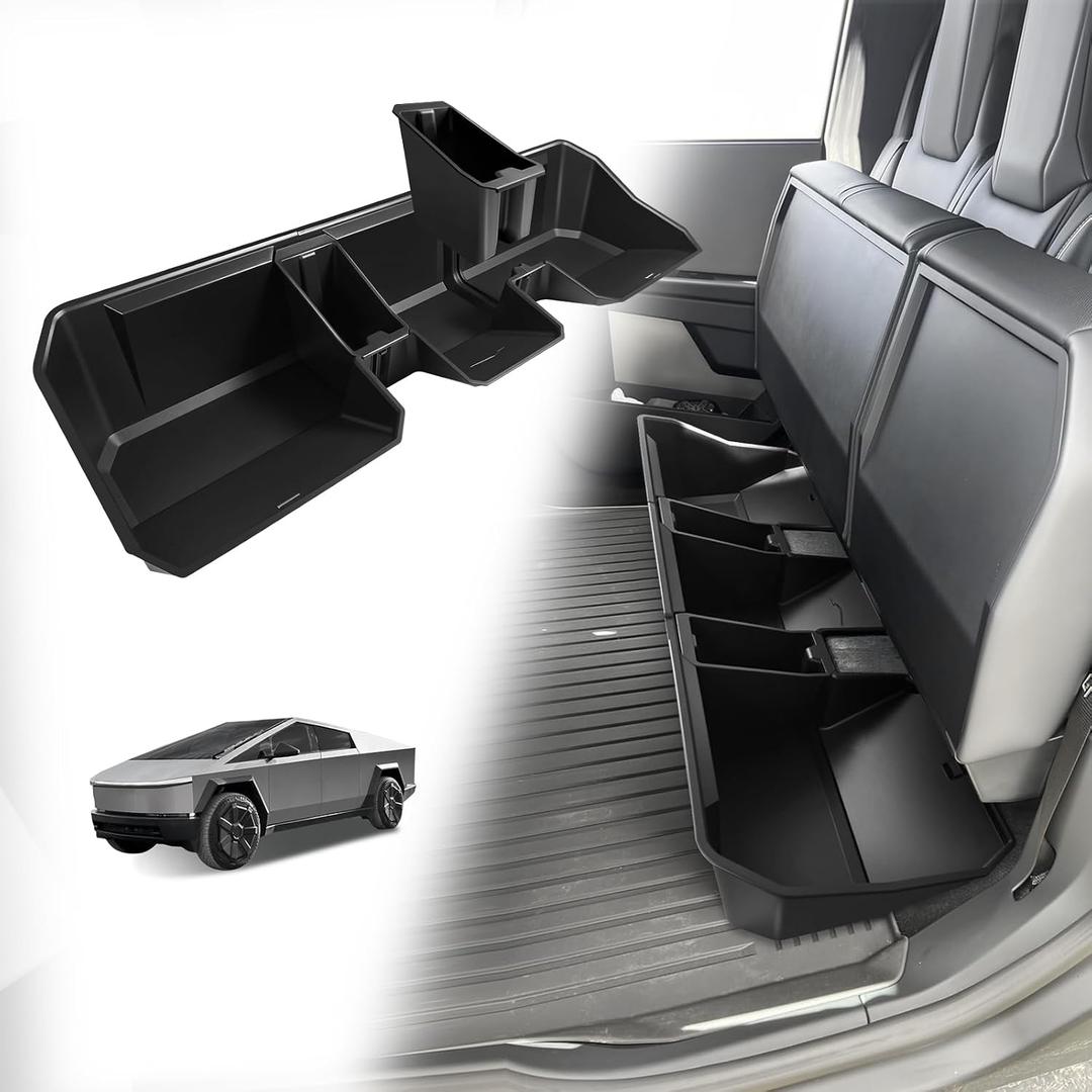 VaultsOnWheels Under Seat Storage Box Fit for 2026 2025 2024 Tesla Cybertruck Accessories, Console Organizer Truck Tool Box Custom Fit Detachable Underseat Organizer