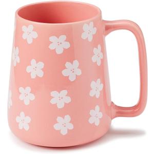 24oz Large Ceramic Coffee Mug with Big Handle, Handmade Kiln Glazed Large Coffee Mug Tea cup, Novelty Mug Unique Uneven Surface for Office and Home, Microwave and Dishwasher Safe (Pink)