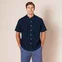 Amazon Essentials Oxford Shirts for Men - Regular-Fit, Short-Sleeve (XX-Large, Navy)