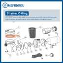 2 x SPX1500P Lid Strainer O-Ring for TurboFlo Pump and Pool Pump 1500 Series, LX, 1700 Series (3/Pack)