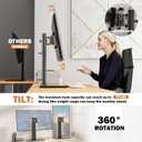 Single LCD Computer Monitor Free-Standing Desk Stand Mount Riser for 13 inch to 32 inch screen with Swivel, Height Adjustable, Rotation, Vesa Base Stand Holds One (1) Screen up to 77Lbs(HT05B-001))